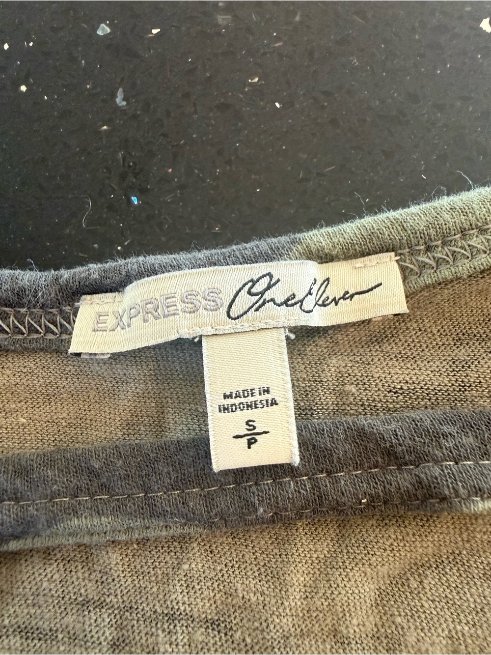 Express One Eleven Camo V-Neck Tee in Green and Brown - Picture 5 of 5